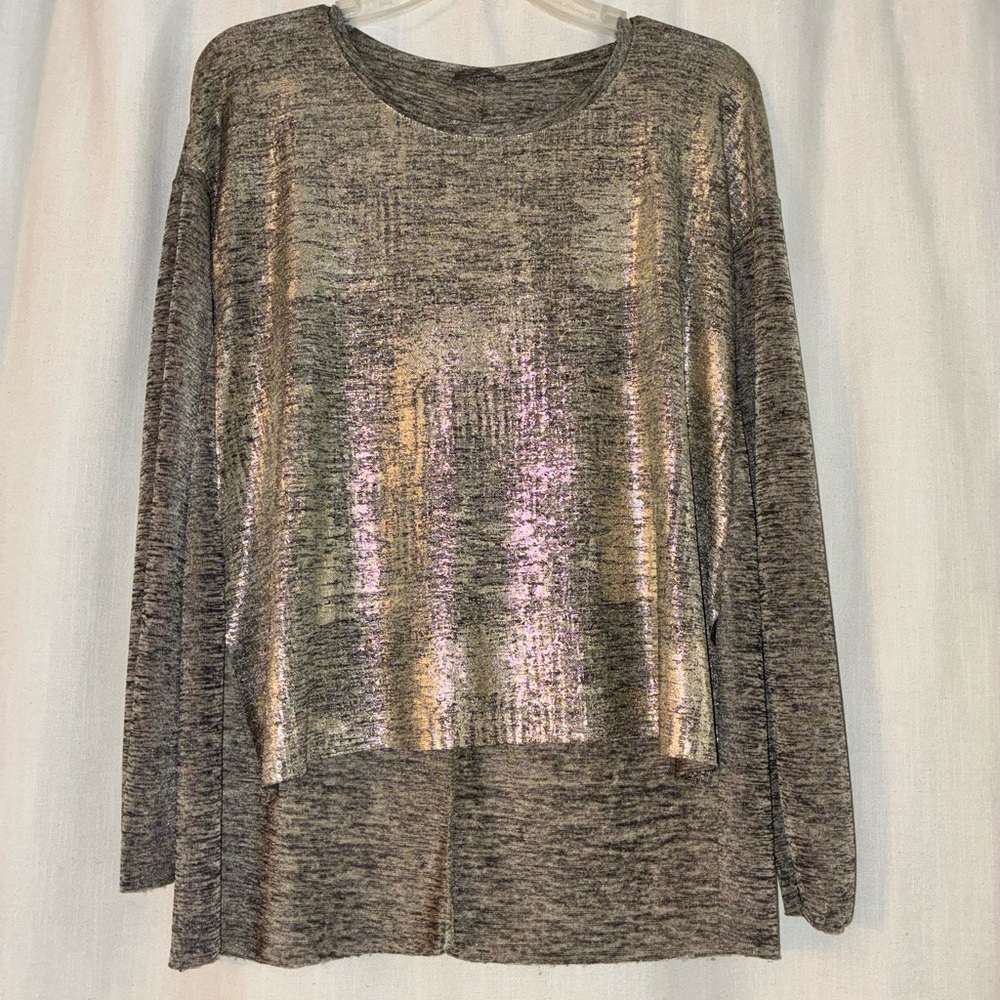 Zara Metallic Long Sleeve Top